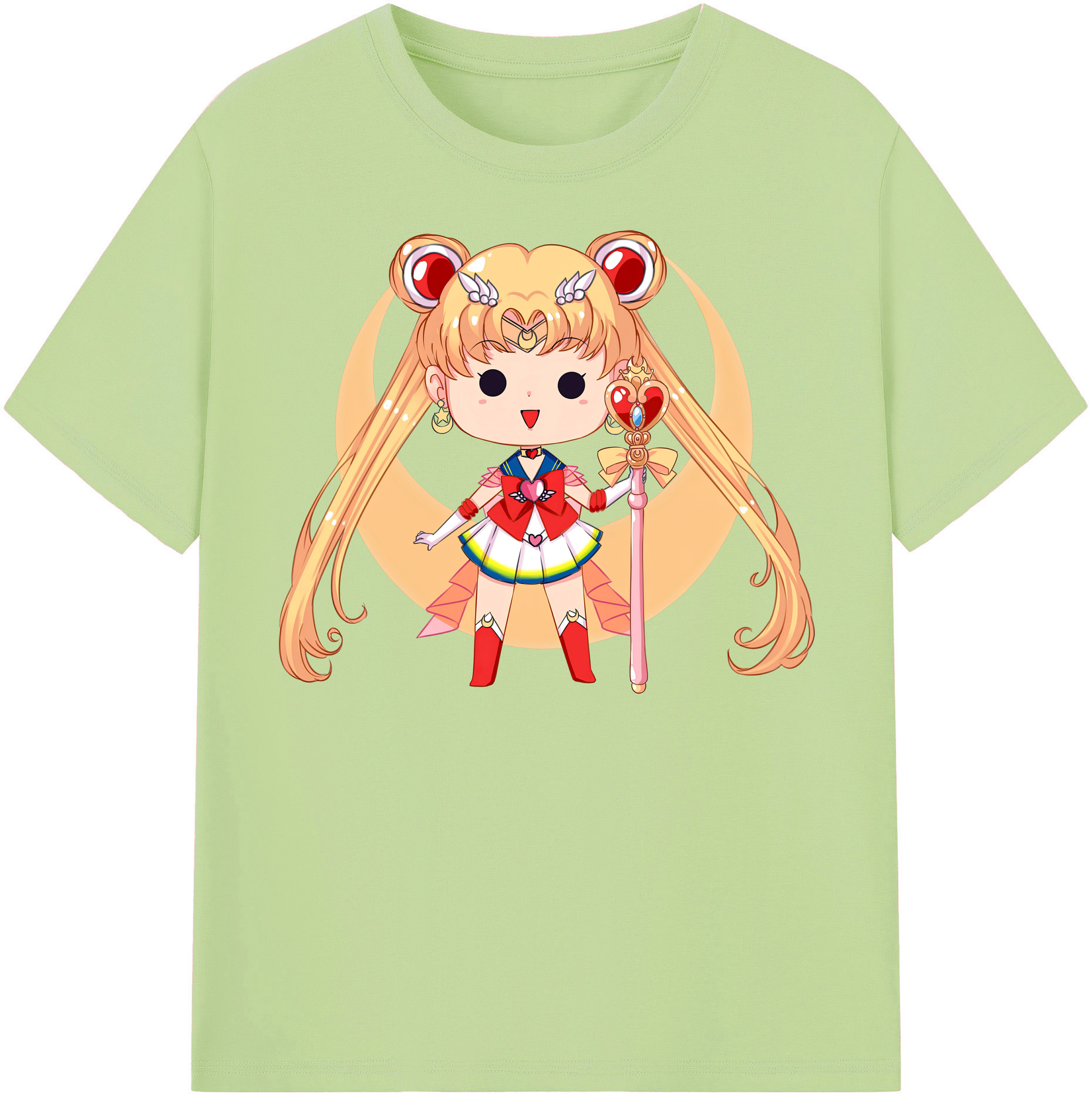 （画像用） 美少女戦士セーラームーン 月野 うさぎ つきの うさぎ Sailor Moon Tsukino Usagi 綿100％半袖Tシャツ（フロントプリント）